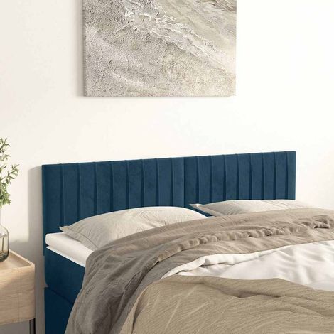vidaXL Cabeceros terciopelo azul oscuro 144x5x78/88 cm (1/5)