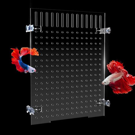 Aquarium Séparateur Diviseur Acrylique Aquarium Splitter avec 8 ventouses Accessoires Fournitures d'Aquarium Plaque Transparente pour séparateur de Poisson 30 40 cm (1/5)