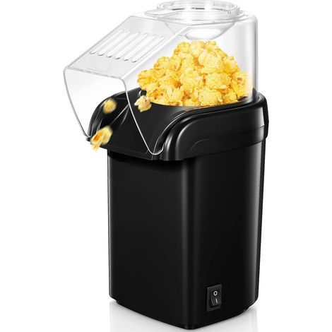 Machine à pop-corn à air chaud de 1200 W, idéale pour la maison. Prépare le pop-corn rapidement en 2 minutes, sans matière grasse. Pelle à pop-corn incluse. Design compact, parfait pour les soirées ci (1/5)