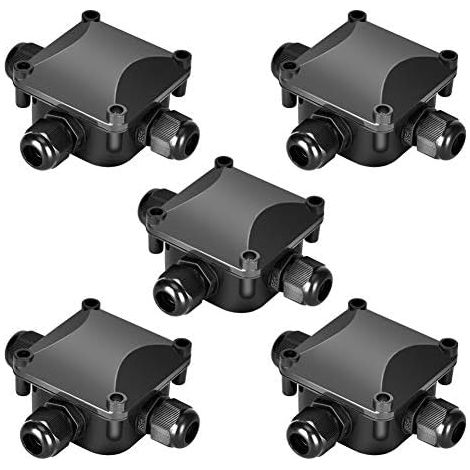 Set of 5 waterproof junction boxes IP68 230 V Black