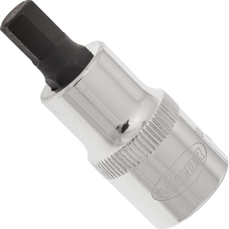 VIGOR Embout tournevis hexagonal intérieur V2104 carré creux 12,5 mm (1/2 pouce) profil hexagonal intérieur 8 (1/3)