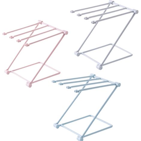 Étagère pliante en 3 parties - en forme de Y - pour bureau - porte-torchons - égouttoir de cuisine - couleurs variées (1/5)