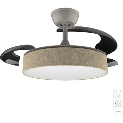 Cecotec Ventilatore da Soffitto con Luce con 3 Pale Retrattili EnergySilence Aero 3666 Invisible Textile. 30W, Motore DC, Diametro 36", 3 Toni LED, Telecomando, 6 Velocità, Timer, Design In Tessuto (1/5)