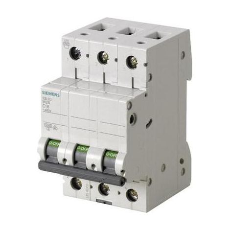 Interruptor automático 3P B 16A 6kA CA Sentron 5SL6316-6