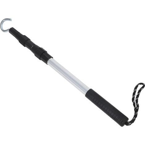 Kit de Système de Traction D'échelle pour Grenier avec Crochet Argenté en Alliage D'aluminium, Multifonctionnel et Télescopique, pour Escalier de Grenier (1/5)