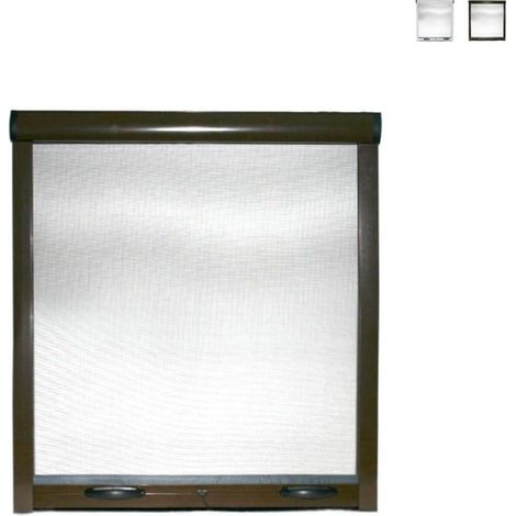 Mosquitera enrollable en kit universal reducible para ventanas verticales EASY-UP Marrón 100x170 (1/5)