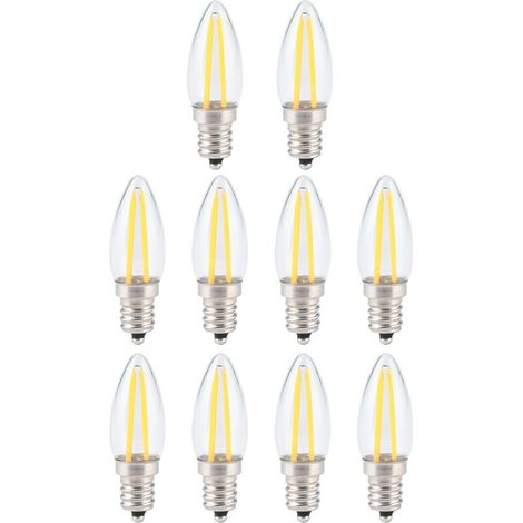 10pcs E12 1.5W AC230V Mini ampoules LED à filament long pour l'éclairage de paysage de voiture à la maison (1/5)