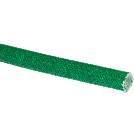 Gaine Tressée 4mm RS PRO, Vert en Fibre de verre acrylique, 5m ( Prix pour Paquet de 3 )
