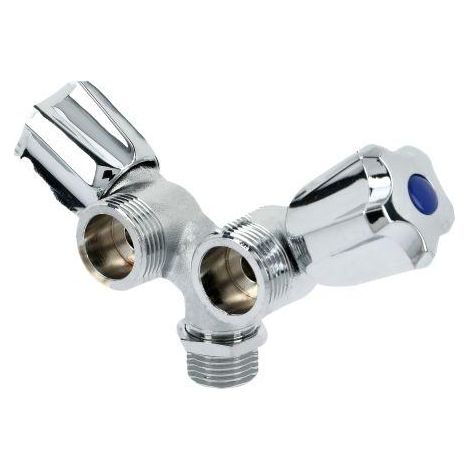 Garis Doppelter Chrom Wasserhahn aus vernickeltem Messing 9 cm
