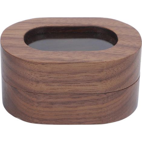 Écrin à bague magnétique en bois rétro, fermeture aimantée, boîte compacte pour usage quotidien, mariage, demande en fiançailles (1/5)