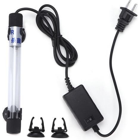 Tauchfähige UV-Lampe für Aquarien, Algensterilisator für Teiche und Aquarien, 7 W, US-Stecker 110-120 V.
