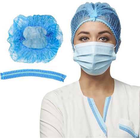 100 filets à cheveux jetables 19 pouces, non tissés, élastiques, anti-poussière, pour restauration, couvre-chef, unisexe (1/5)