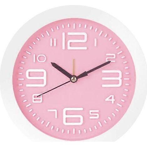 Réveil mignon pour chambre, horloge de chevet ronde, horloge de bureau, rose (1/3)