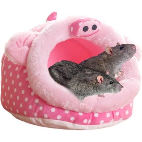 Maison pour cobaye XL – Grotte de sommeil en peluche avec coussin amovible – Abri chaud pour cobaye, furet, hérisson et lapin – 20 x 30 x 27 cm (1/5)