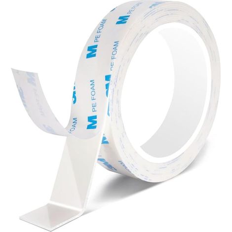 Kinoco Extra starkes doppelseitiges Klebeband zur Montage - PE-Schaum - Dauerhaft befestigt für den Innen- und Außenbereich (20 mm x 3 m) (1/5)