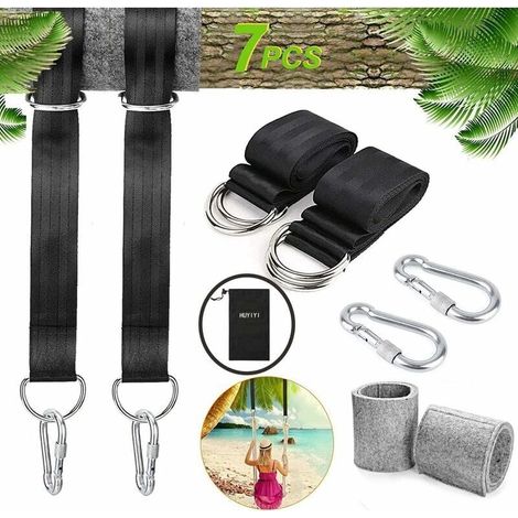 Hängemattengurt 150 x 2, Hängemattengurt mit 2 Sicherheitsverschlusshaken und D-Ringen zur Befestigung einer Schaukel, Hängematte, Camping- oder Hängesitz, Gewicht 550 kg (1/4)