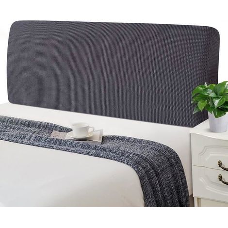 Housses de Tête de Lit Extensible Couverture de Tête de Lit Rembourrée Lavable Antipoussière Jacquard Housse(150-170cm,Gris Foncé) (1/5)