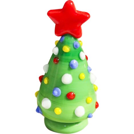 Adorables figurines miniatures de sapin de Noël en verre, ornements artisanaux pour la maison et la table, petits cadeaux de Noël (1/5)