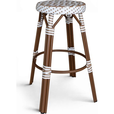Tabouret de bar extérieur effet rotin naturel, SCALA