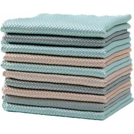 Chiffons en microfibre surdimensionnés Nano Polissage Serviette de nettoyage 25,4 x 25,4 cm Chiffons en écailles de poisson pour vitres de voiture en verre Serviette en acier inoxydable non pelucheux