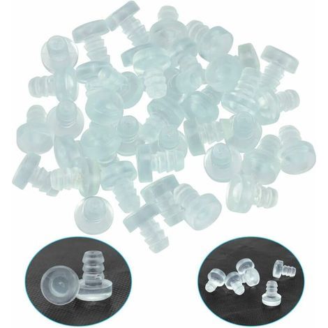 40 PCS Butoir Porte Mural en Silicone Pare-Chocs de Table en Verre avec Tige Tampon de Porte Caoutchouc Transparent pour Anti-Collision et Réduction du Bruit de Meuble Tiroir Porte d'A (1/4)