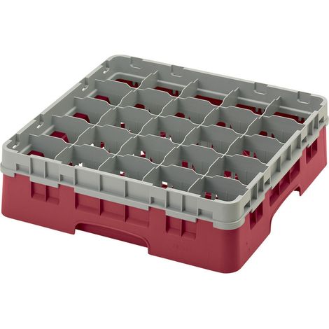 Casiers de lavage haut max 11.4 cm - 50 x 50 x 14.3 cm - Groseille - Lot de 5 - Cambro
