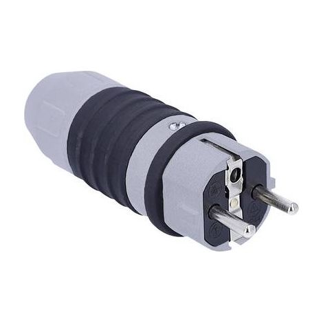 AS SCHWABE 62301 FICHE Ã©LECTRIQUE MÃ¢LE AVEC TERRE 230 V GRIS, NOIR IP54