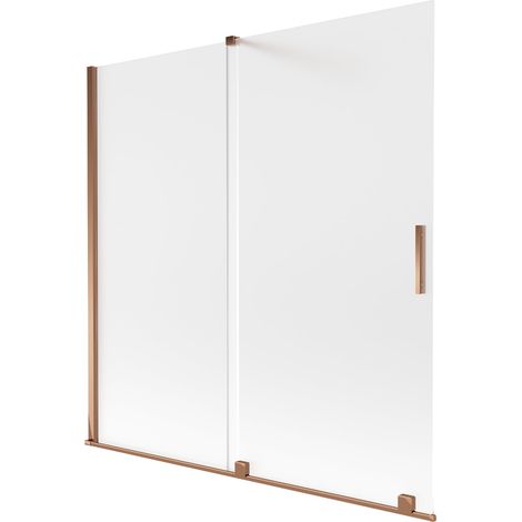 Mexen Velar paravento da vasca da bagno a 2 ante scorrevoli 160 x 150 cm, brina, oro rosa - 896-160-000-31-60 (1/2)