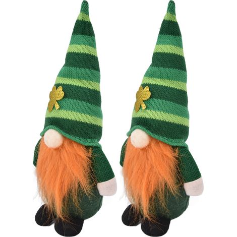 Stück Plüsch-Gnome, die Glück und Freude zum St. Patrick's Day symbolisieren – irisch-grüne Gnome als Dekoration für Männer (1/5)