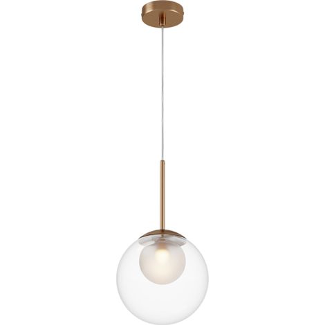 Maytoni Basic Form Lampadario moderno a sospensione a globo da 20 cm, oro, paralume in vetro 1xG9 (1/5)