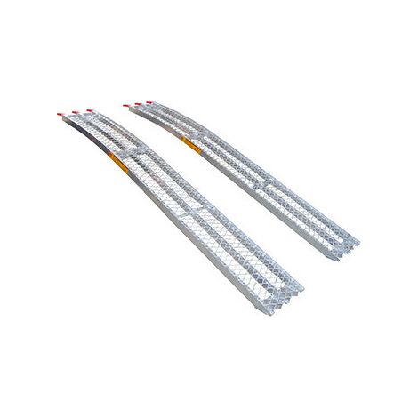 Jeu De 2 Rampes Courbées Alu L: 226cm L: 30 Cm, Profil Antidérapant D'une Capacité Maximum De 680kg/