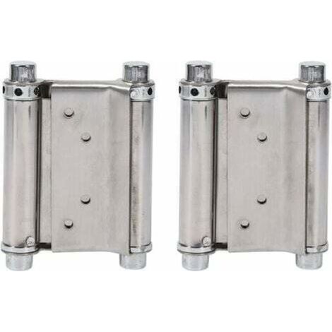 2Pcs Charnières À Ressort Double Action en Acier Inox Charnières de Porte de Saloon Gond Porte Battante, Capacité de Charge Jusqu'à 15 Kg (1/4)