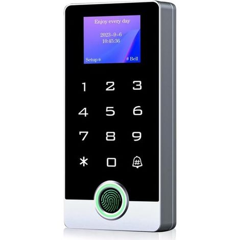 Système de Contrôle D'Accès WiFi TUYA Entièrement en Métal avec Écran LED, Mot Passe D'Empreinte Digitale Vocale, Clavier D'Accès Porte Autonome (1/5)