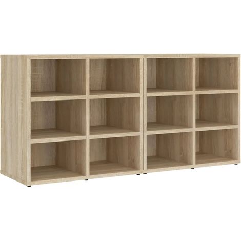 Set di 2 armadietti portascarpe pratico stoccaggio 52,5 x 30 x 50 cm in legno multistrato rovere sonoma 020047941