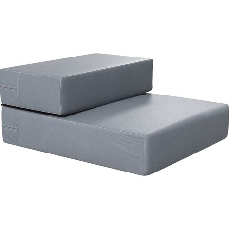 Treppe für Haustiere 2 Stufen klappbar Schutzunterlage aus PU-Leder, Grau, 45 x 39 x 20 cm (1/5)