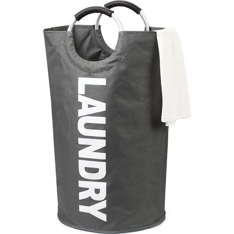 1 Panier à linge 90L, tissu Oxford 600D imperméable, poignées aluminium avec revêtement EVA, pliable, pour rangement domestique (1/5)