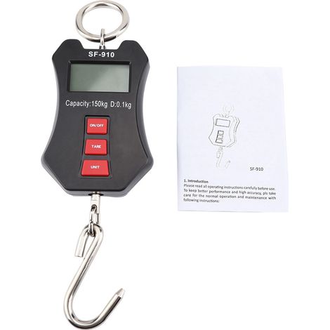 Balance électronique portable suspendue, numérique, écran LCD, charge maximale 150 kg (1/5)