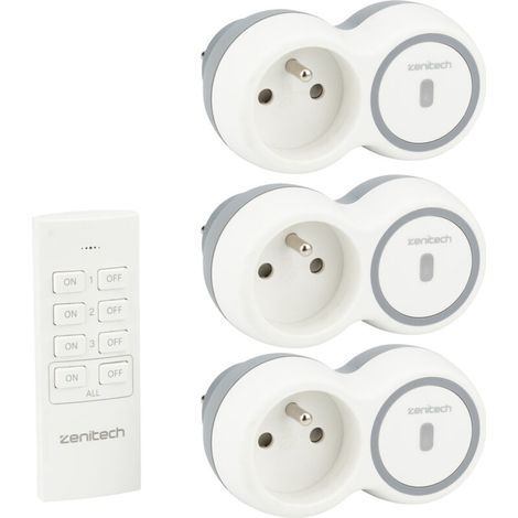 Pack de 3 prises 2300W + télécommande - Blanc - Bolea - (1/5)