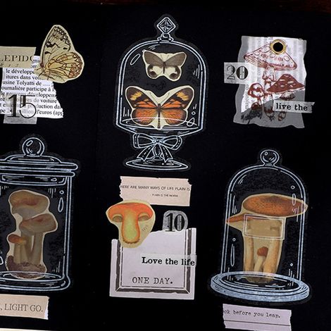 30 autocollants créatifs pour animaux de compagnie, série Petit Verre, autocollants vintage noir et blanc pour scrapbooking, type 2 (1/5)