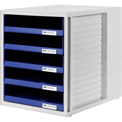 HAN 1401-14 Cassettiera Grigio luminescente DIN A4 Numero cassetti: 5 (1/5)