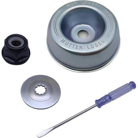 Adapterset passend für Schneidmesser, geeignet für Stihl Trimmer, Freischneider, Rasenmäher, Druckring und Antriebsplatte (1/2)