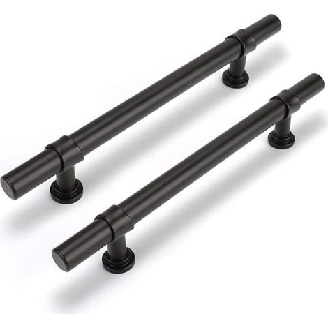 HONORNIC - Poignées d'armoire de salle de bain noires, lot de 2 160 mm, poignées de porte d'armoire de style minimaliste moderne