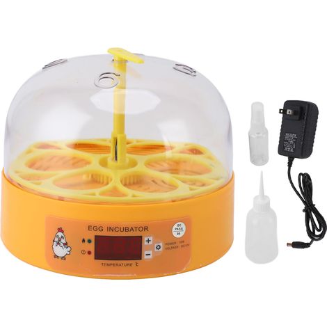 Incubateur œufs 6 œufs intelligent couvoir contrôle température retournement manuel volaille de éclosion poulet canard prise US 110‑220V (1/5)