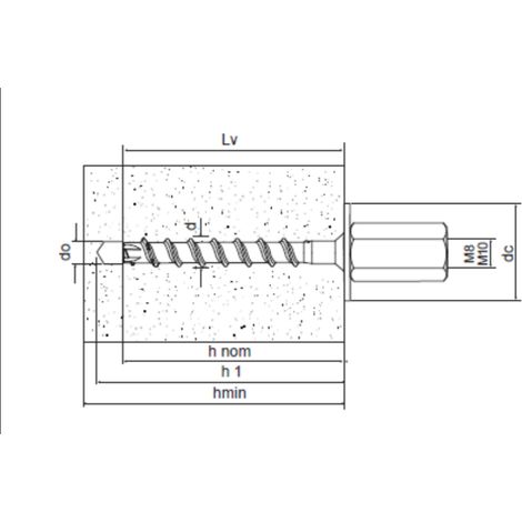 50 vite calcestruzzo 6x55 m 8/10 resistenza fuoco r120 sismica c1 friulsider 72108b0605500