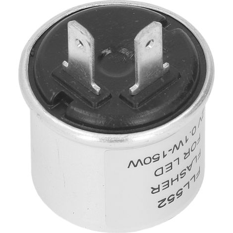 Relais Clignotant LED Carter Alu 2 Broches Faible Conso Signal De Clignotement 12V Pour Auto Moto Velo (1/5)