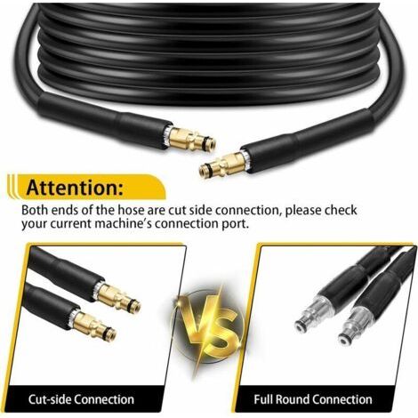 QORVA-20m Tuyau de Nettoyage Haute Pression,Déboucheur de Canalisations Pour Nettoyeur Haute Pression K-ärcher,Compatible Avec K-archer K2 K3 K4 K5 K6 K7,Lavage de Voitures, Nettoyage de Motos