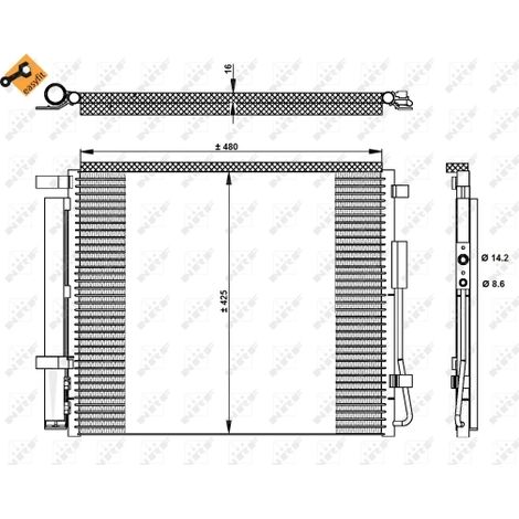 Condenseur, climatisation NRF 350333 HYUNDAI 976062W000 976062W001