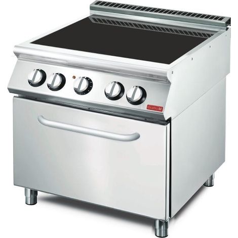 Fourneau vitrocéramique 4 zones radiantes -  four électrique GN 2/1 - Gastro M