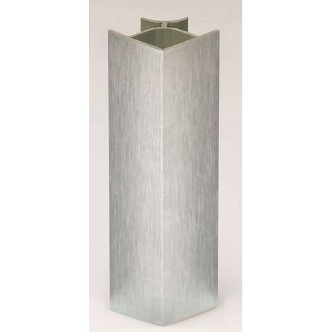 Jonction d'angle pvc 90° – Hauteur 150 mm – Pour espaces confinés – Décor aluminium – Vendu à l'unité – Volpato