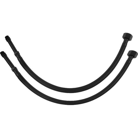 Manguera de grifo 3/8"x10mm 80cm Flexible negra duradera Latón 2 piezas (1/4)